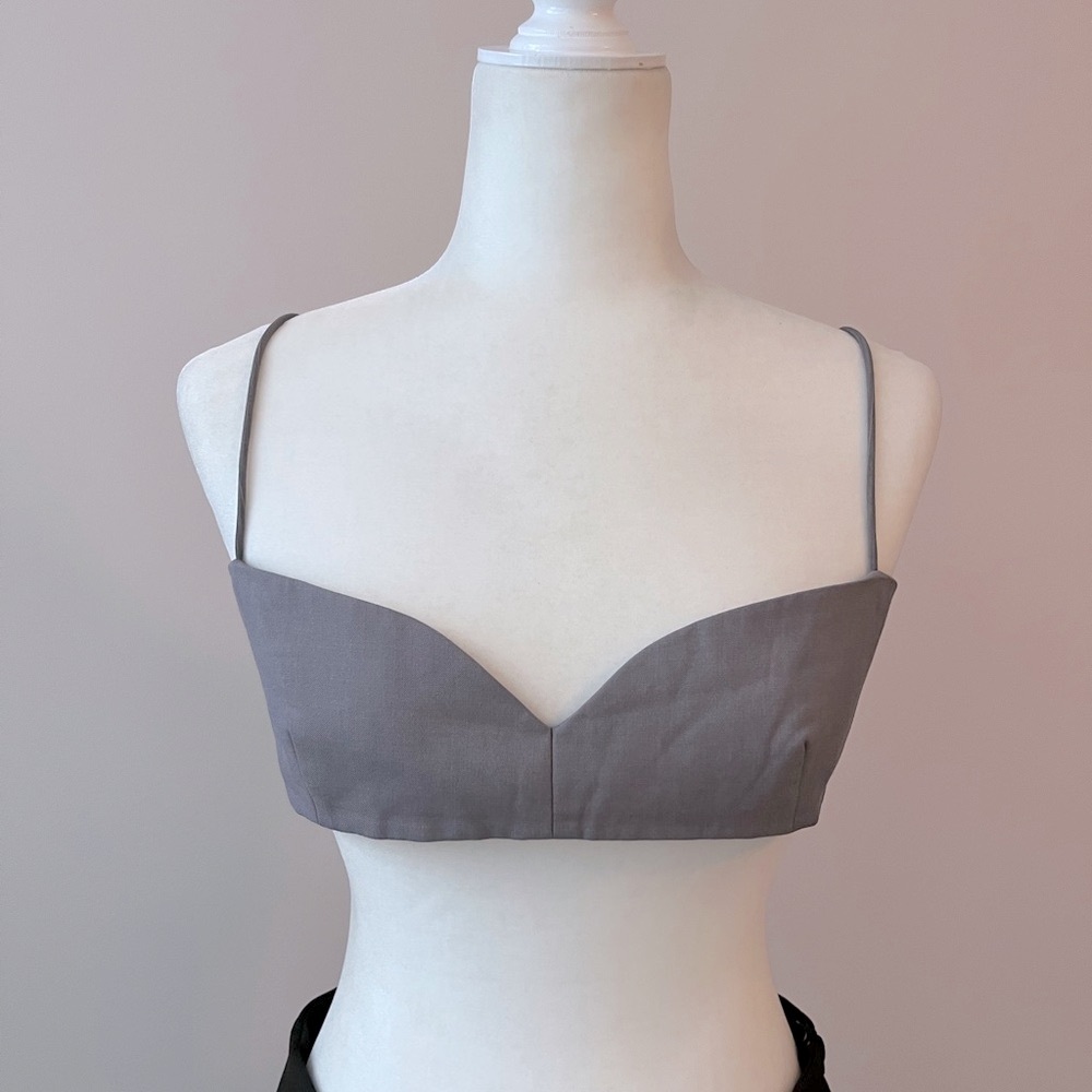 boa. Grey Corset Top with Adjustable Widths